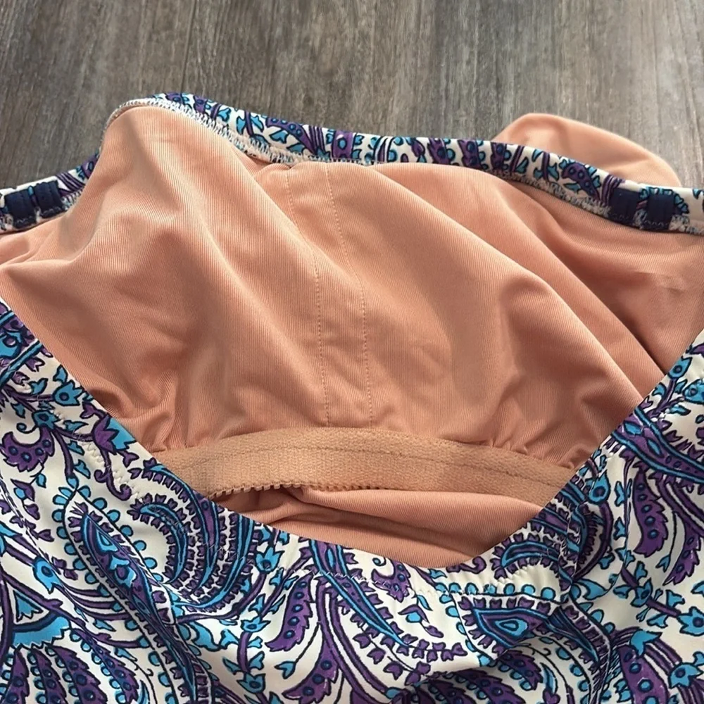 J. Crew Ratti Bandeau Paisley Print Swimsuit size 8